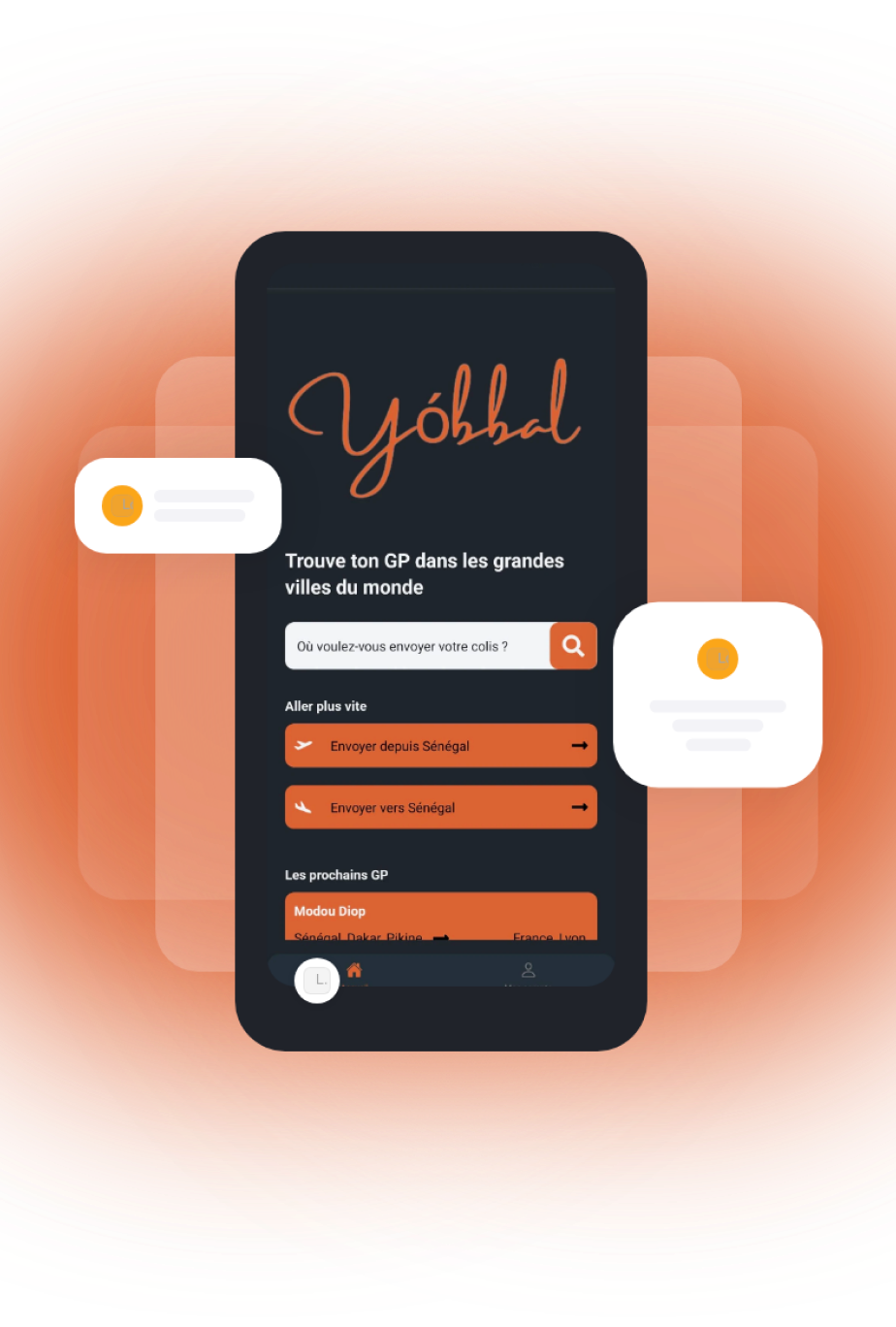 Présentation de l'interface de l'app Yóbbal